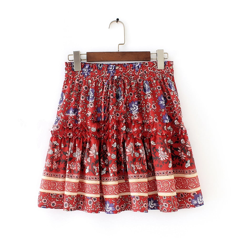 Multi-color Sexy Print Lace Slimming Skirt for Women