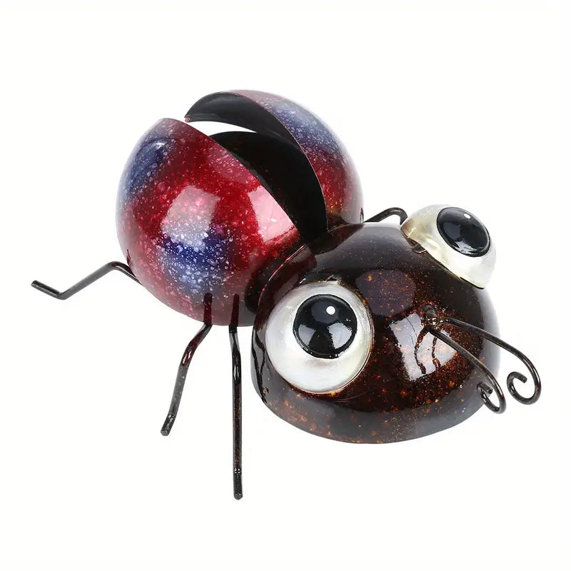 Iron Ladybug Sculpture - Fun Cartoon Craft Decoration