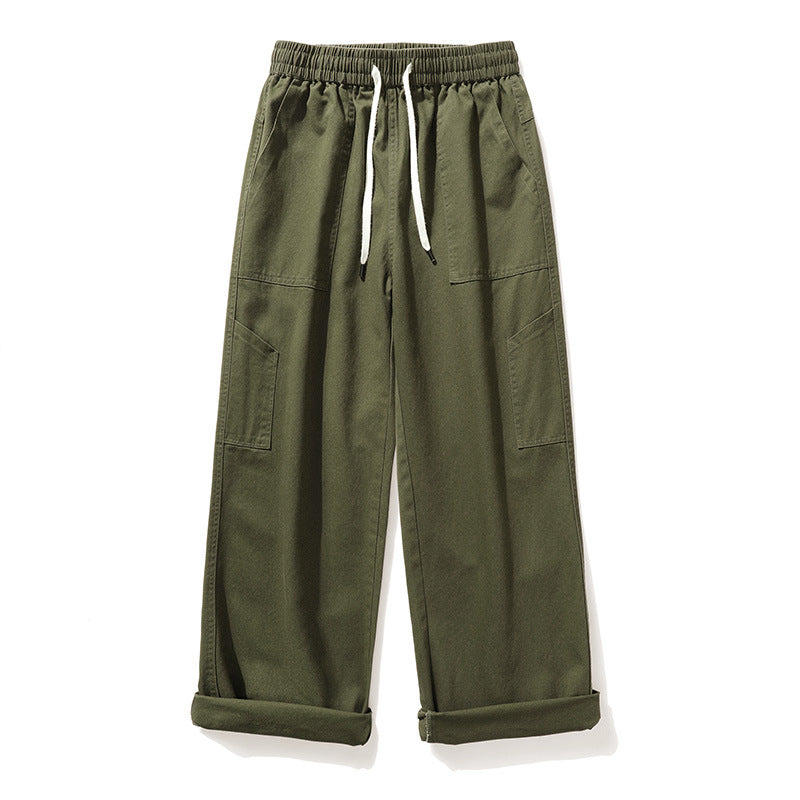Men's Casual Wide Leg Pants with Elastic Waist