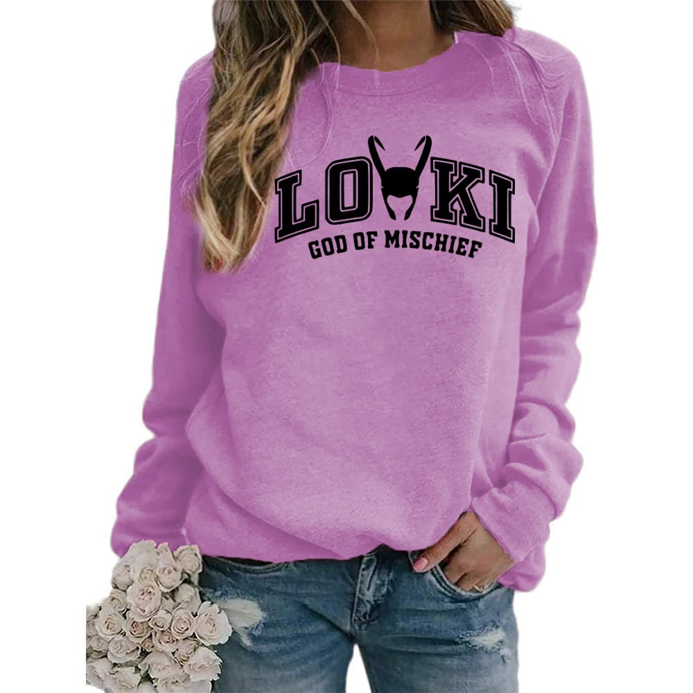 Women's Printed Crew Neck Sweatshirt - Loose Fit Fashion