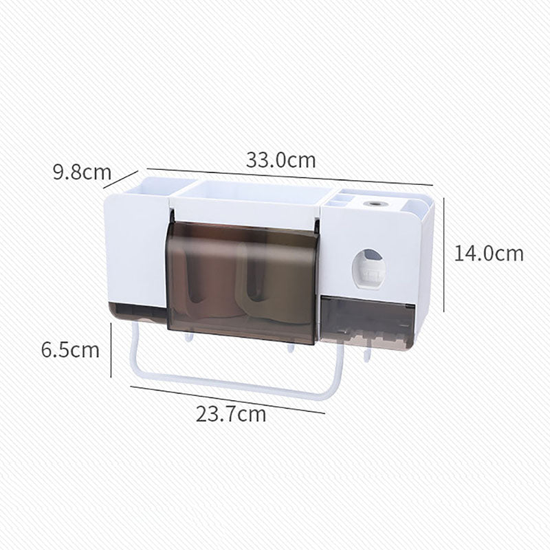 Wall-Mounted Dust-Proof Toothbrush Holder Set with Dispenser