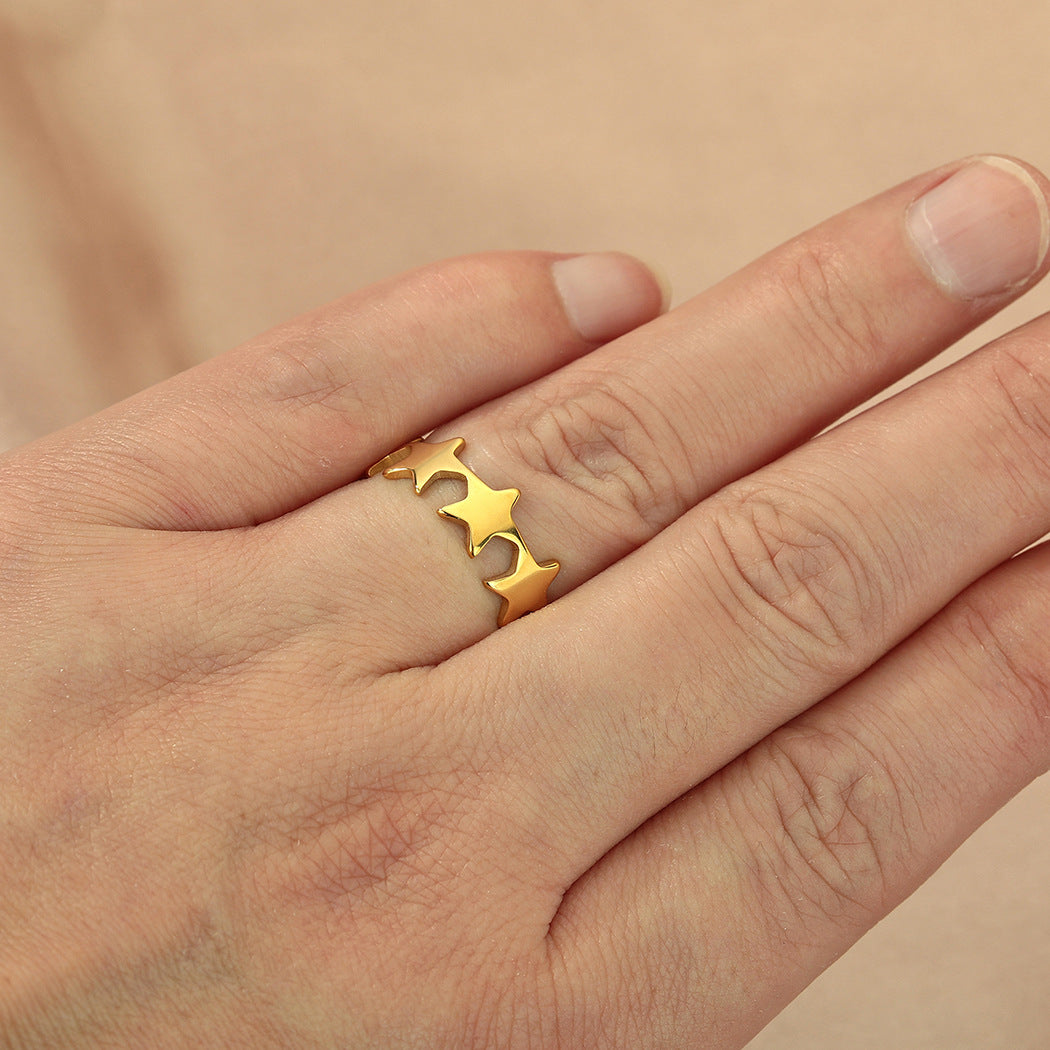 Vintage Adjustable Small Star Ring for Women