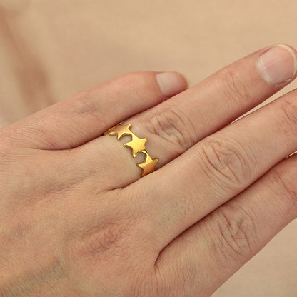 Vintage Adjustable Small Star Ring for Women