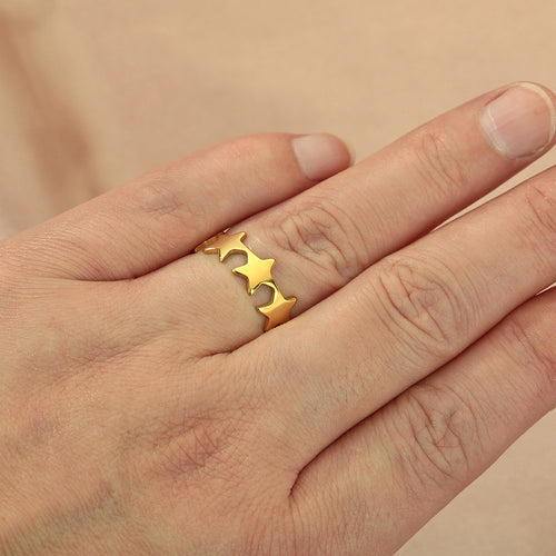 Vintage Adjustable Small Star Ring for Women