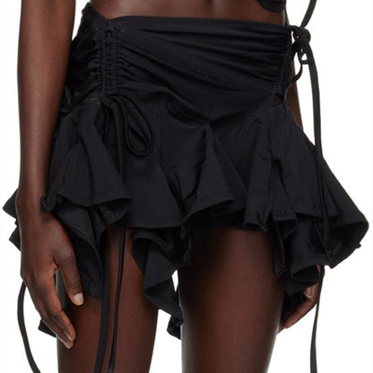 Solid Color A-line Half-body Skirt for Women
