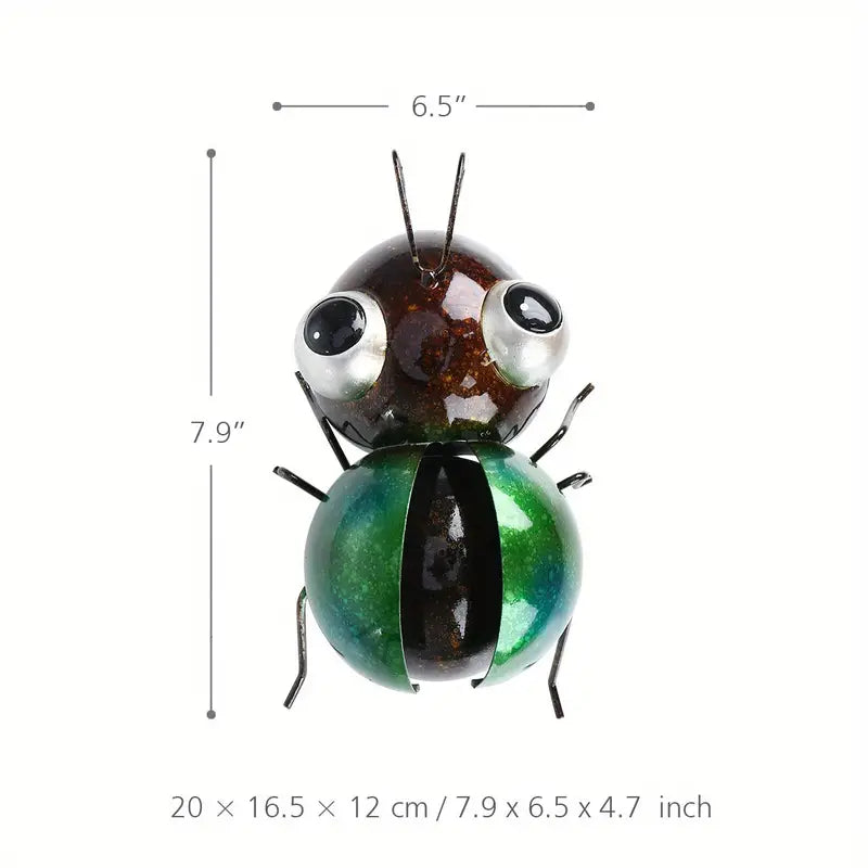 Iron Ladybug Sculpture - Fun Cartoon Craft Decoration
