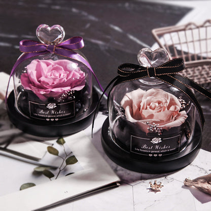 Eternal Rose Gift Box with Glass Dome Decoration