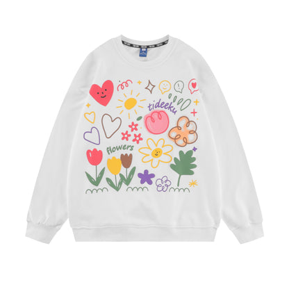 American Tide Loose Fit Floral Print Sweatshirt