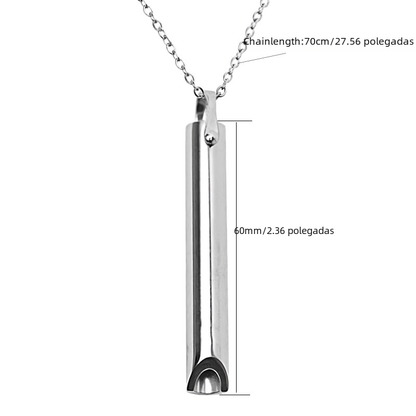 Stainless Steel Meditation Pendant for Breath Control