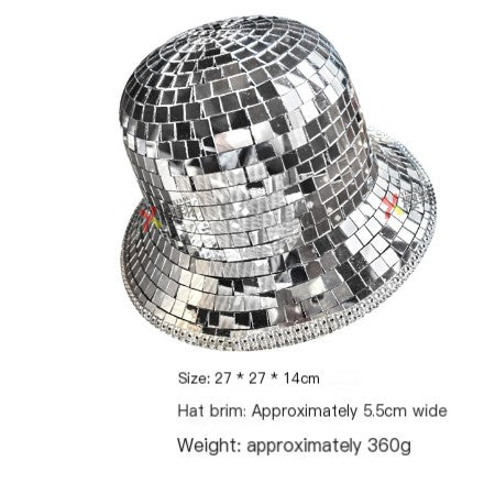 Reflective Mirror Laser Cowboy Hat for Prom Party