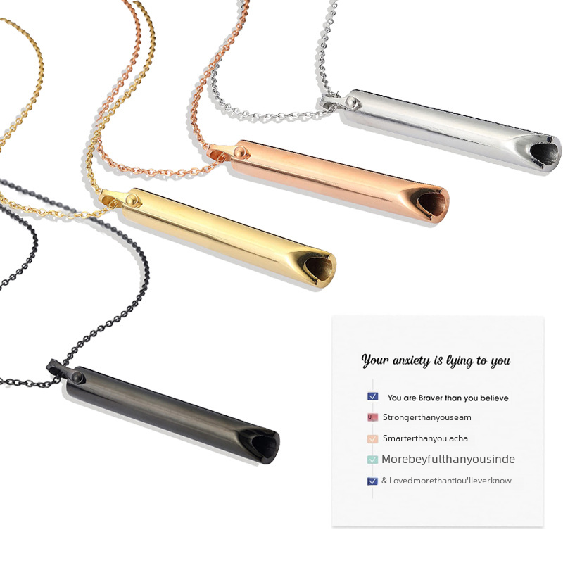 Stainless Steel Meditation Pendant for Breath Control