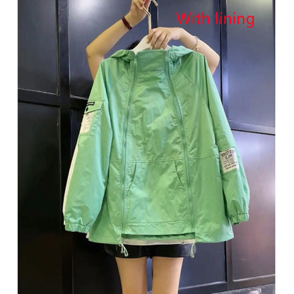 Japanese Style Women's Casual Thin Windbreaker Jacket