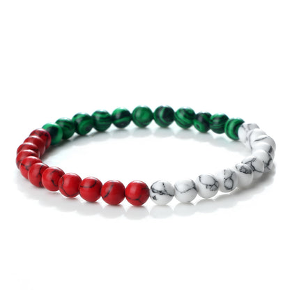 Colorful Stretch Beaded Hand Bracelet with Stones