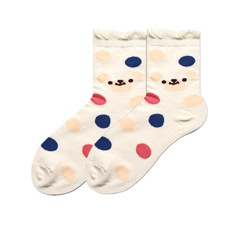 Cute Japanese Cartoon Hand-Painted Women's Socks