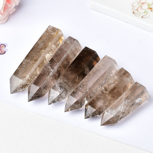 Natural Crystal Tea Quartz Raw Stone Office Decor