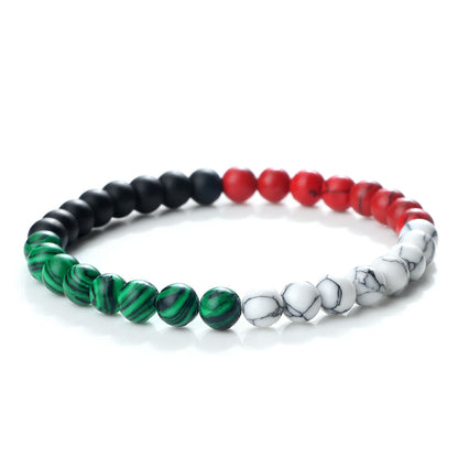 Colorful Stretch Beaded Hand Bracelet with Stones