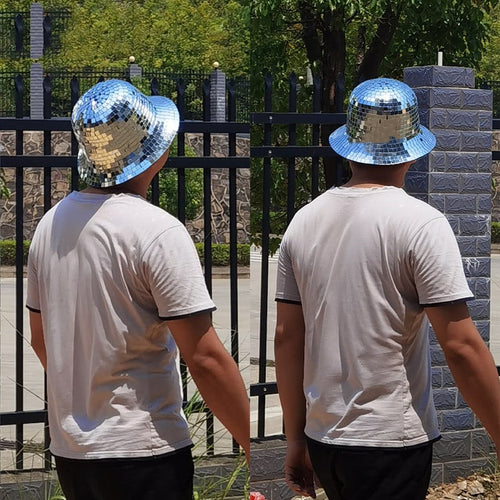 Reflective Mirror Laser Cowboy Hat for Prom Party