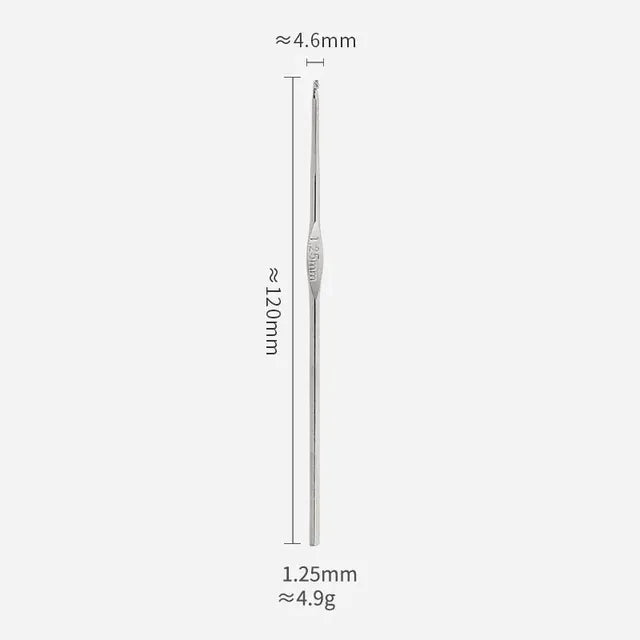 Metal Crochet Hooks Set for Lace Weaving (Size 0.5-1.9mm)