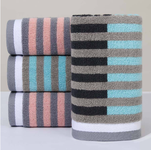 Cotton Stripe Hand Towels - Absorbent & Soft (Pack)
