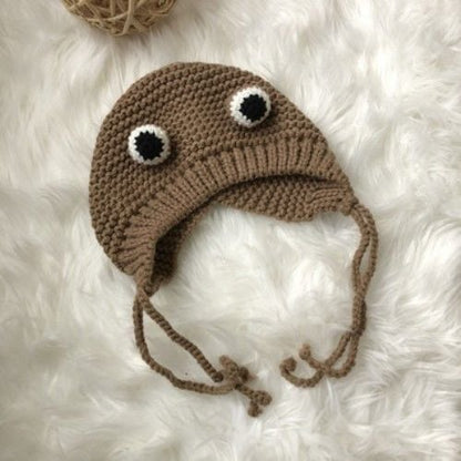 Sweet Cartoon Frog Wool Hat for Kids