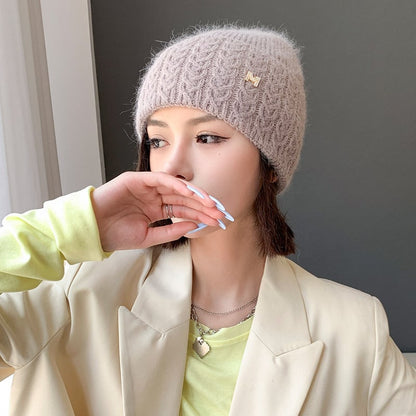 Women's Warm Knitted Wool Hat for Autumn and Winter
