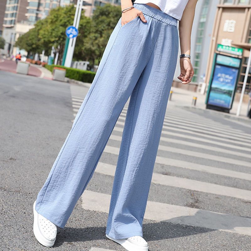 Cotton Linen Wide-Leg Pants for Women - High Waist Casual