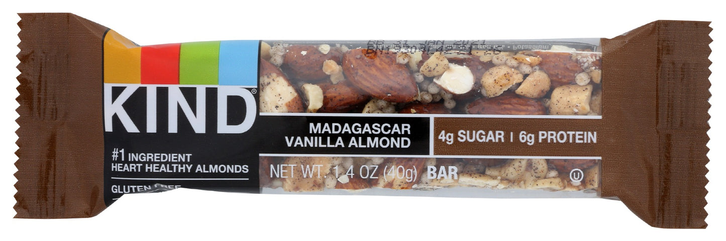 KIND: Nuts and Spices Bar Madagascar Vanilla and Almond, 1.4 oz