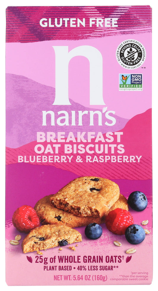 NAIRNS: Blueberry and Raspberry Breakfast Oat Biscuits, 5.64 oz
