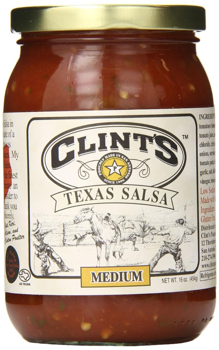 CLINT'S: Texas Salsa Medium, 16 oz