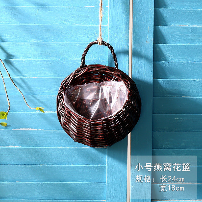 Woven Wall Hanging Basket for Flowers and Plants