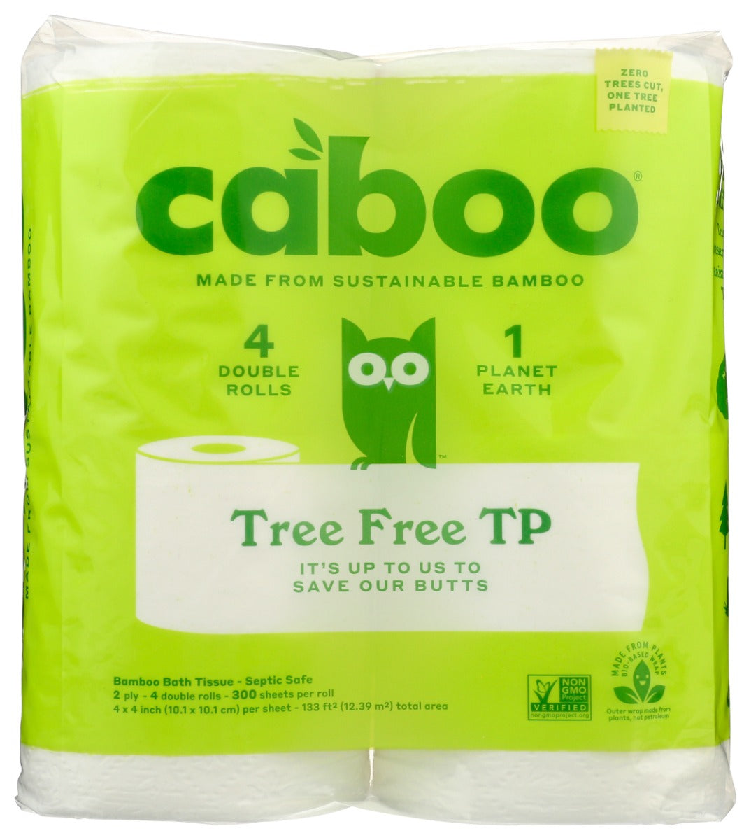 CABOO: 2-Ply Bathroom Tissue 300 Sheets, 4 Rolls