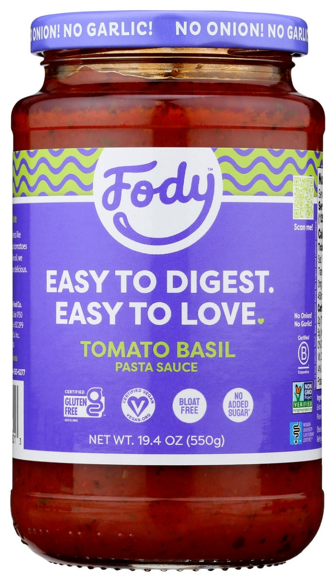 FODY FOOD CO: Tomato & Basil Pasta Sauce, 19.4 oz
