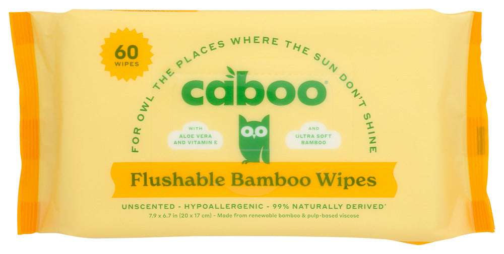 CABOO: Wipes Bamboo Flushable, 60 ct