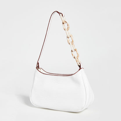 Trendy Small Crocodile Print Acrylic Chain Bag