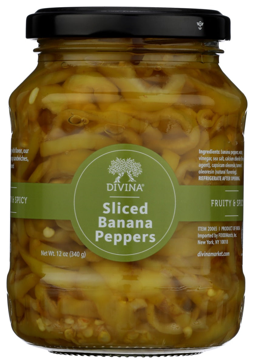 DIVINA: Sliced Banana Peppers, 12 oz