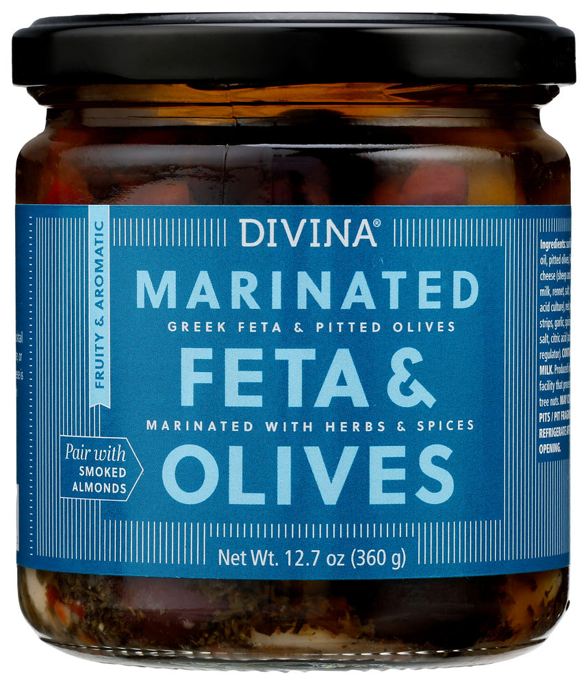 DIVINA: Feta Olives Marinated, 12.7 OZ
