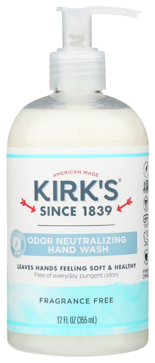 KIRKS: Odor Neutralizing Hydrating Hand Soap Fragrance Free, 12 oz