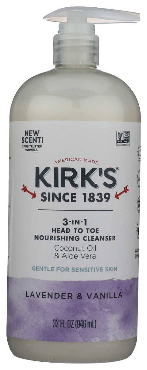 KIRKS: 3-in-1 Nourishing Cleanser Lavender and Vanilla, 32 fo