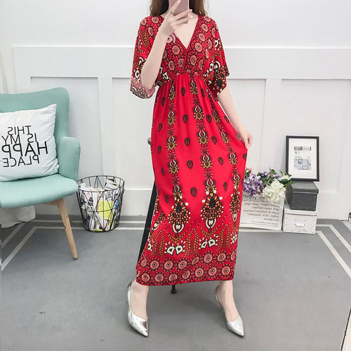 Women's Ethnic Style Cotton Silk Seaside Dress