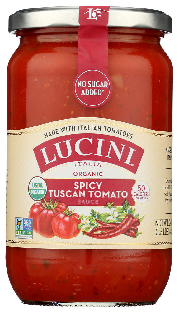 LUCINI: Italia Tomato Sauce Spicy Tuscan, 25.5 oz