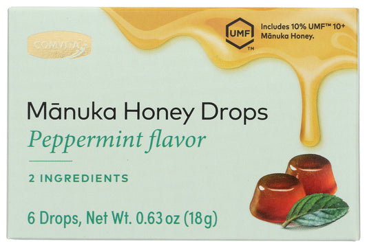 COMVITA: UMF 10+ Manuka Honey Drops with Peppermint, 6 pc