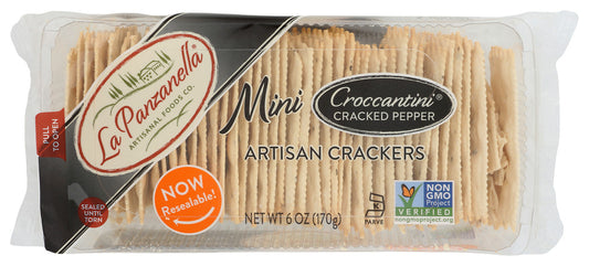 LA PANZANELLA: Cracked Pepper Mini Croccantini, 6 oz