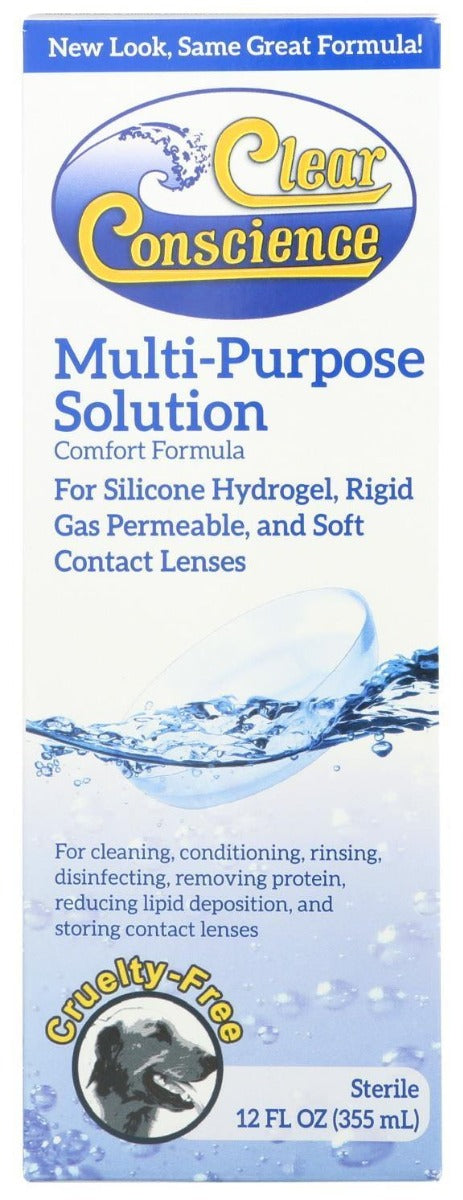 CLEAR CONSCIENCE: Contact Lens Multi Purpose Solution, 12 oz