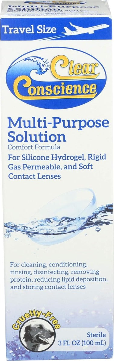 CLEAR CONSCIENCE: Contact Lenses Solution Multipurpose, 3 oz