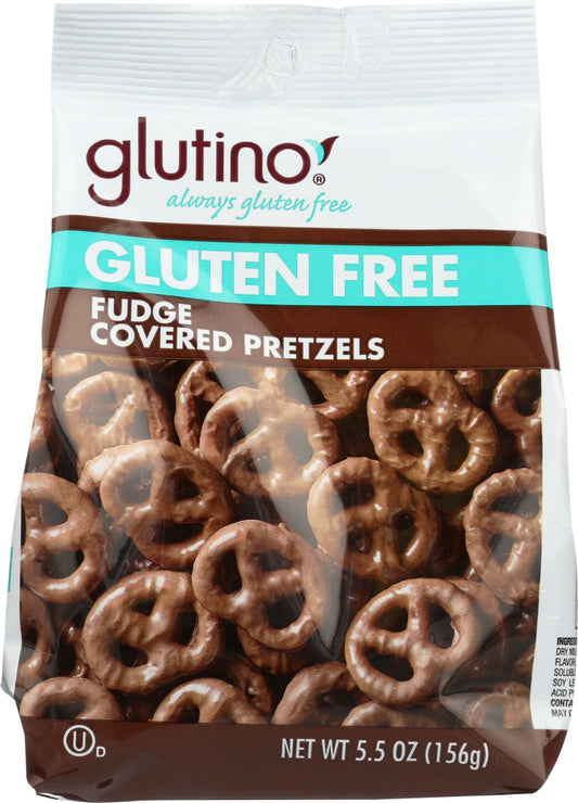GLUTINO: Gluten Free Chocolate Covered Pretzels Fudge, 5.5 oz