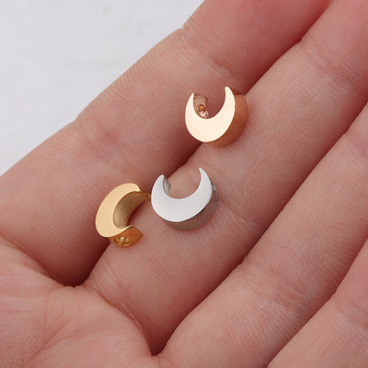 Titanium Steel Moon Bead Pendant with 1.8mm Hole