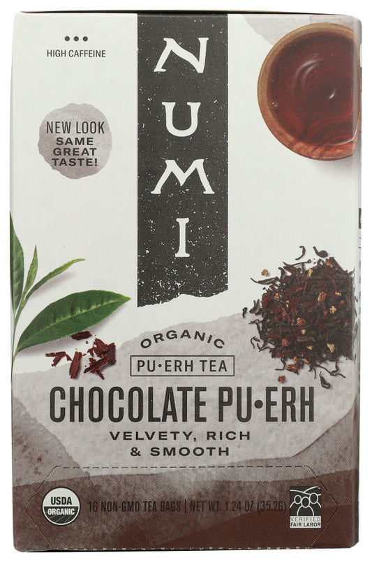 NUMI TEA: Tea Chocolate Puerh Organic, 16 bg