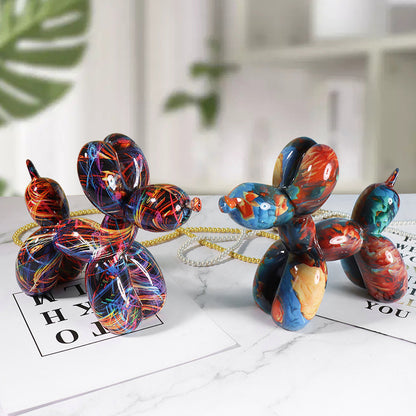 Creative European Water Transfer Colorful Balloon Dog Decor