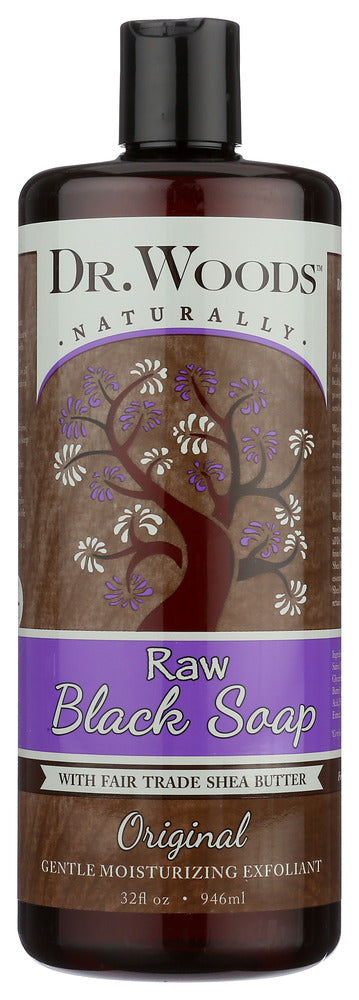DR WOODS: Naturally Raw Black Soap with Shea Butter Original, 32 oz