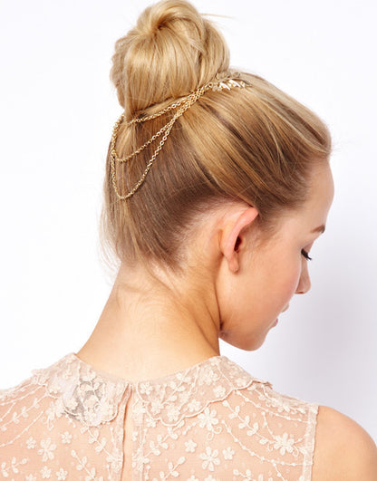 Leaf Chain Hair Comb with Tassels Hair Accessory